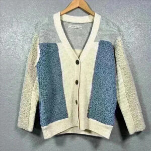 BOUNDLESS NORTH Ultra Luxe Faux Shearling Fur Sherpa Cardigan Sweater Women Med